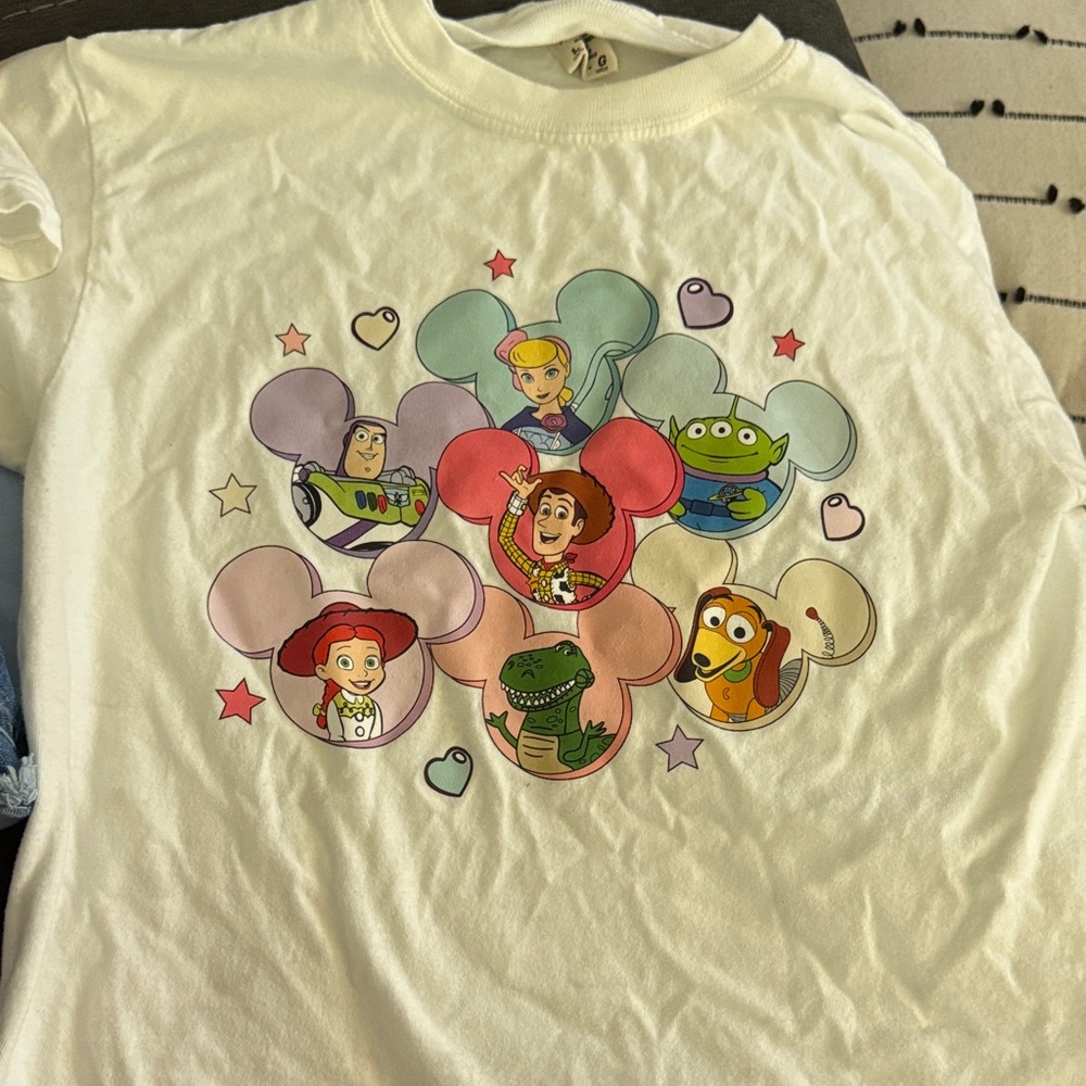 Comfort Colors Kids T-Shirt - White with Toy Story Characters